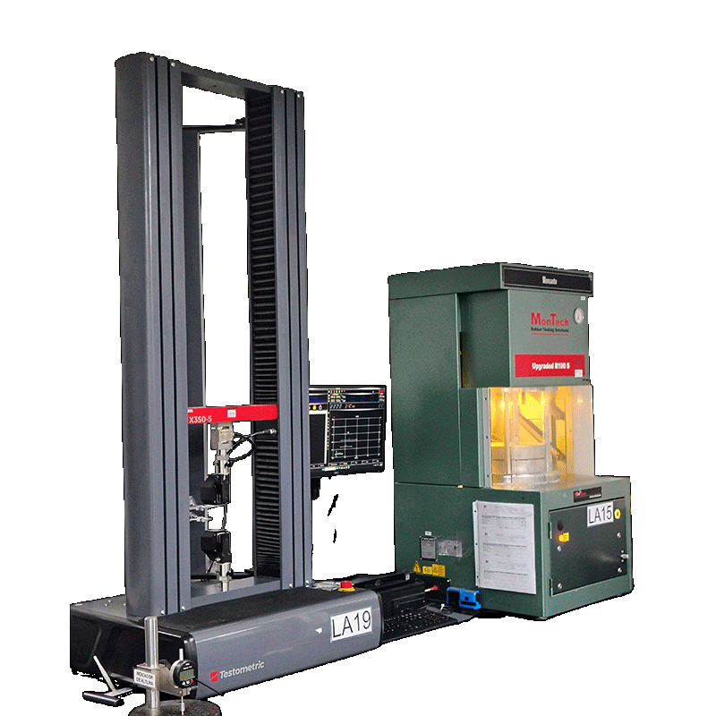 Testing Compression-Deflection (ASTM D575) machine in a laboratory setting