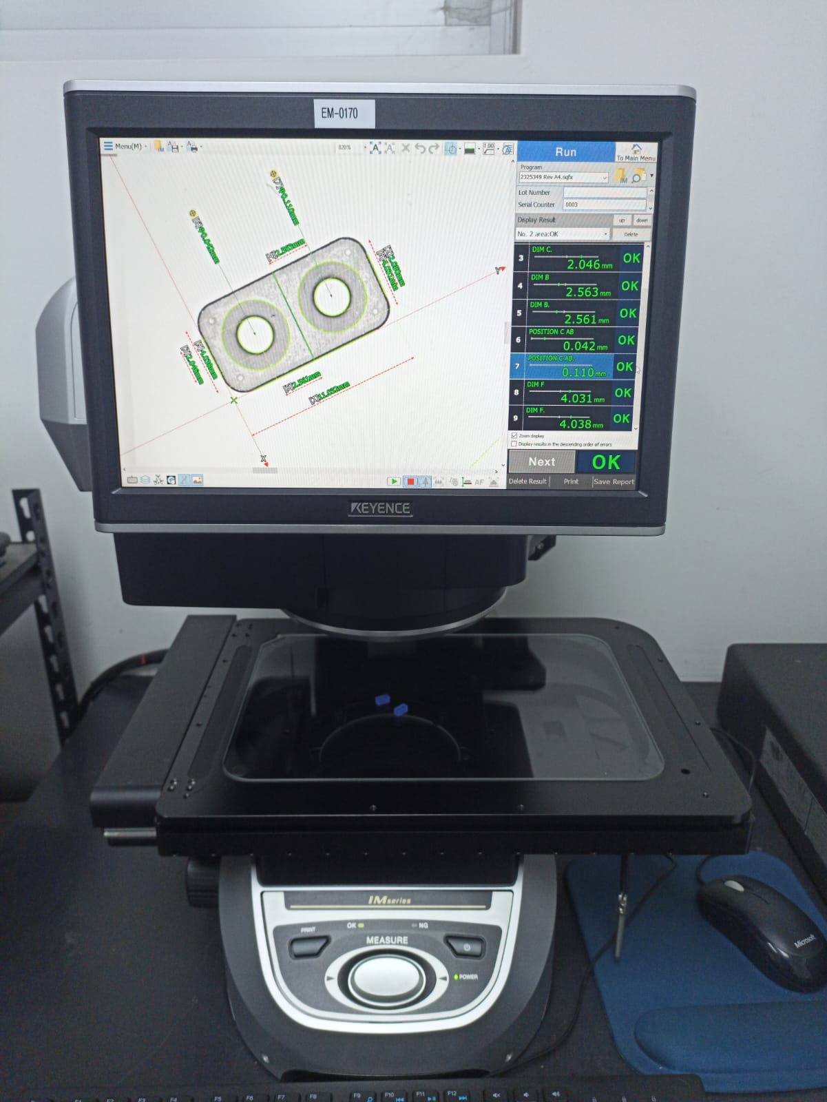 Keyence Visual Inspection Machine IM8030T