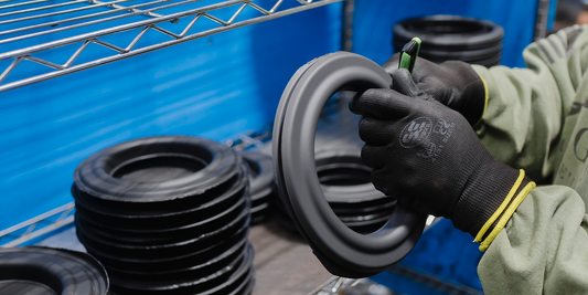 Custom molded rubber parts for industrial applications