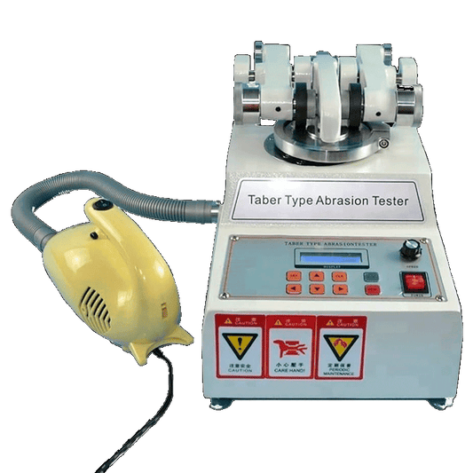 Tabor Type Abrasion Tester with accessories on a white background