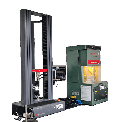 Testing  Compression-Deflection (ASTM D575) machine in a laboratory setting